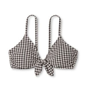 Xhilaration Gingham Check Bikini Top black/white Size M